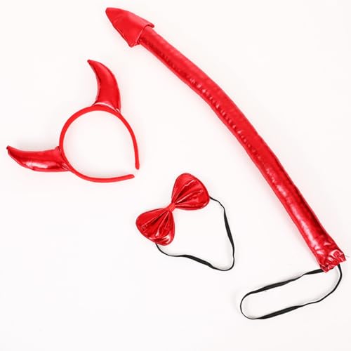 Devil Horns Costume Set, Halloween Devil Horns Headband, Devil Costume Kit with Bow Tie Devil Tail, Devil Horns Cosplay Devil Horns Costume Set, Halloween Devil Horns Headband, Devil Costume Kit with Bow Tie Devil Tail, Devil Horns Cosplay von Cazqgoy