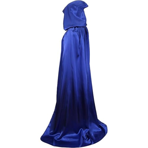 Hooded Cape, Halloween Witch Cape Dress, Cape Costume with Hooded Witch Cape for Halloween Carnival Christmas for Halloween Costume, Cosplay Party (Blue,M) von Cazqgoy