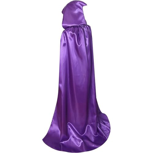 Hooded Cape, Halloween Witch Cape Dress, Cape Costume with Hooded Witch Cape for Halloween Carnival Christmas for Halloween Costume, Cosplay Party (Purple,XL) von Cazqgoy