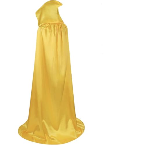 Hooded Cape, Halloween Witch Cape Dress, Cape Costume with Hooded Witch Cape for Halloween Carnival Christmas for Halloween Costume, Cosplay Party (Yellow,S) von Cazqgoy