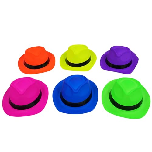 Pack of 6 Neon Party Hats, Jazz Hat, Colourful Performance Hats, Fluorescent Hat Pack of 6 Neon Party Hats, Jazz Hat, Colourful Performance Hats, Fluorescent Hat von Cazqgoy