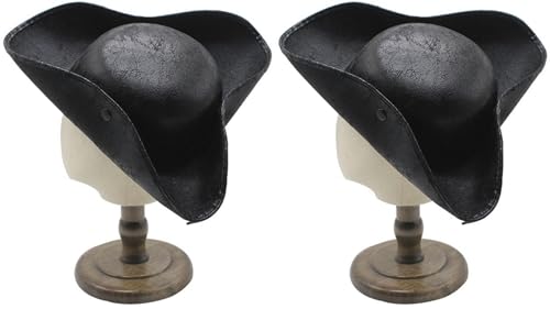 2 x Dreihornhut aus Kunstleder – Piraten-Themenparty, Cosplay, Karneval, Schwarz 2 x Dreihornhut aus Kunstleder – Piraten-Themenparty, Cosplay, Karneval, Schwarz von Cazqgoy