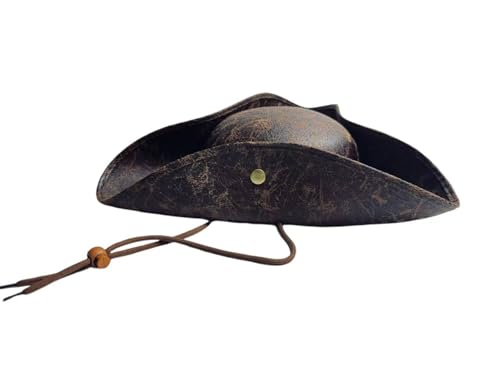 Tri Corner Pirate Hat for Adults,Tricorn Hat,Three-Horn Hat for Pirate Theme Party, Cosplay, Carnival (Brown) von Cazqgoy