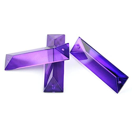 Kronleuchter-Prismen, Kristall, 30 Stück, Kristallbesatz, Anhänger, rechteckige Prismateile, Dekorationen, Kronleuchter (Farbe: Violett, Größe: 22 mm x 76 mm, zwei Löcher) von CcacHe