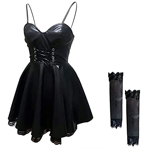 Ccipotatoo Death Note Cosplay Kostüm Japanische Anime Charakter Misa Amane Halloween Kostüme Karneval Uniform Kleid Schwarz Verkleidung (Misa Amane, XS) von Ccipotatoo