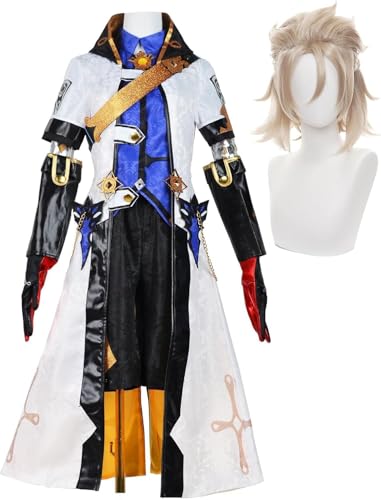 Ccipotatoo Kaveh/Freminet/Albedo Cosplay Kostüm Set Gaming Peripheriegeräte Anime Cosplay Halloween Outfit Herren Karneval Party Anime Kleidung für Adul (Albedo + Perücke, M) von Ccipotatoo