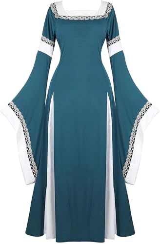 Ccipotatoo Renaissance-Kostüm für Damen, mittelalterliches Kleid, irisch, luxuriös, viktorianisch, Vintage, Halloween, Dunkelgrün, Größe S Ccipotatoo Renaissance-Kostüm für Damen, mittelalterliches Kleid, irisch, luxuriös, viktorianisch, Vintage, Halloween, Dunkelgrün, Größe S von Ccipotatoo