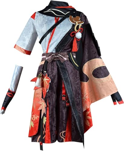 Ccipotatoo Rock/Charlotte/Kaedehara Kazuha Cosplay Kostüm Set Gaming Peripherie Anime Cosplay Halloween Outfit Frau Karneval Party Anime Kleidung (Kaedehara Kazuha + Perücke, XS) von Ccipotatoo