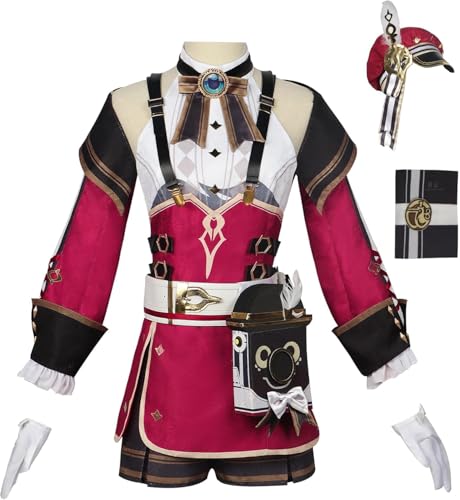 Ccipotatoo Rock/Charlotte/Kaedehara Kazuha Cosplay Kostüm Set Gaming-Peripheriegeräte Anime Cosplay Halloween Outfit Frau Karneval Party Anime Kleidung (Charlotte, XXL) von Ccipotatoo