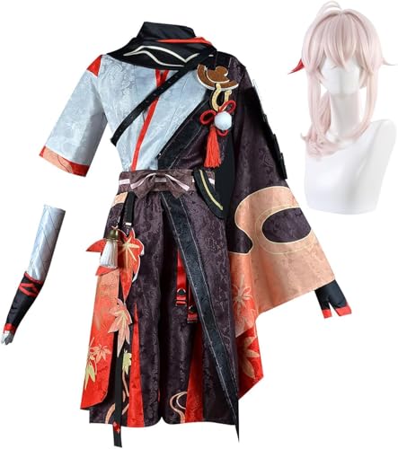 Ccipotatoo Rock/Charlotte/Kaedehara Kazuha Cosplay Kostüm Set Gaming-Peripheriegeräte Anime Cosplay Halloween Outfit Frau Karneval Party Anime Kleidung (Kaedehara Kazuha, L) von Ccipotatoo