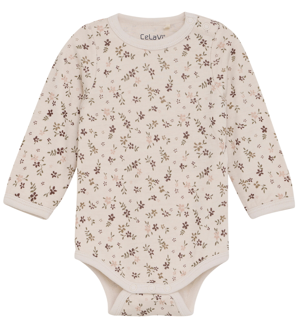 CeLaVi Body l/ä - Wolle/Viskose - Kastanienbraun m. Blumen - CeLaVi - 90 - Body L/Ä CeLaVi Body l/ä - Wolle/Viskose - Kastanienbraun m. Blumen - CeLaVi - 90 - Body L/Ä von CeLaVi