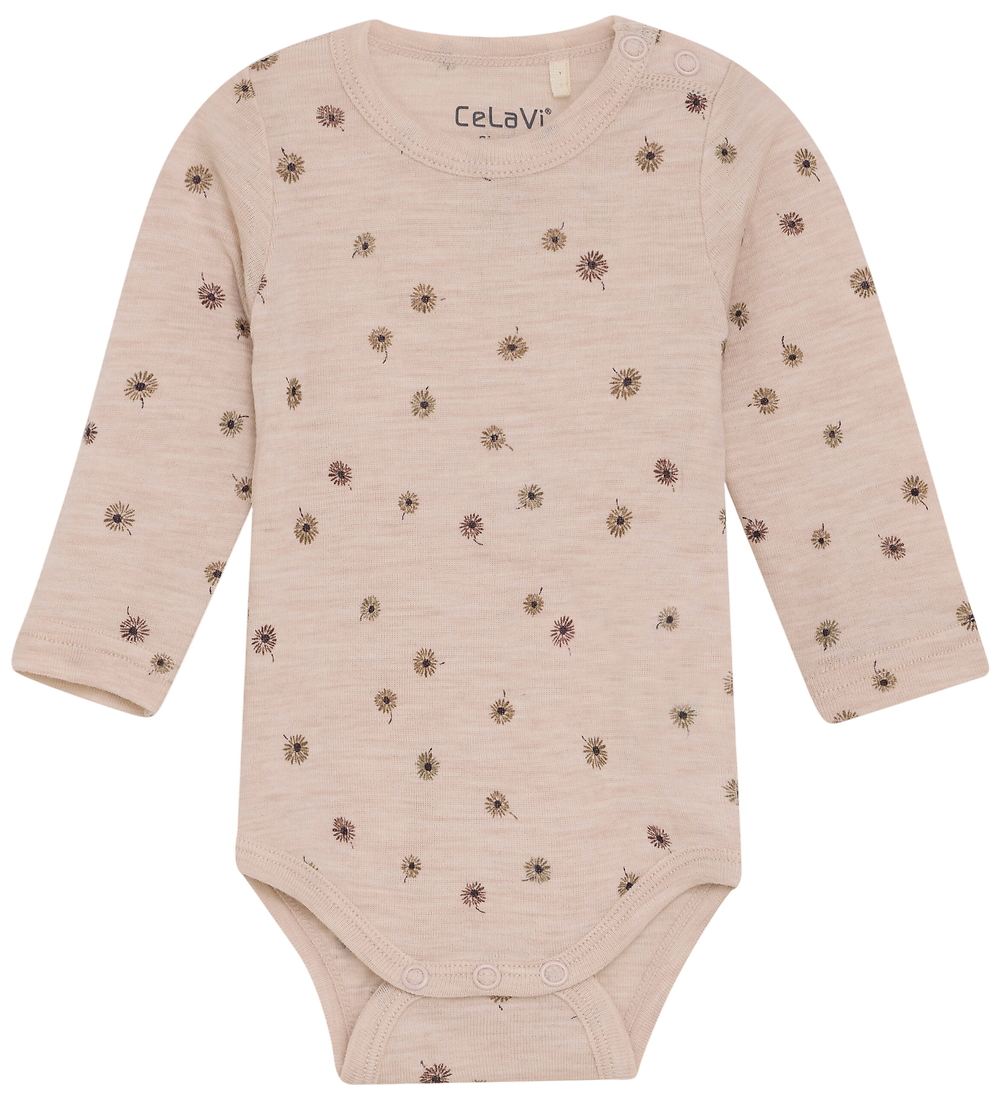 CeLaVi Body l/ä - Wolle - Rose Dust m. Blumen - CeLaVi - 60 - Body L/Ä CeLaVi Body l/ä - Wolle - Rose Dust m. Blumen - CeLaVi - 60 - Body L/Ä von CeLaVi