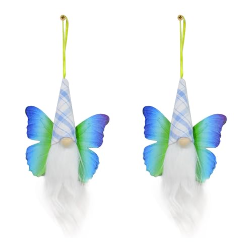 CeaBulo 2pcs Butterfly Gnomes Puppen Hängen Ornamente Handgefertigte Stoffhandwerk Miniatur Schwedische Elfen Spielzeug Für Party Dekore von CeaBulo
