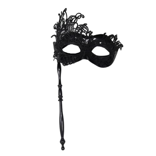 CeaBulo Elegante Handheld Pfauen Spitzenmaske Für Maskerades Themenpartys Tragbares Komfortables Design Mit Abnehmbarem Stab Leichter Fleischfresser Gesichtsmaske von CeaBulo