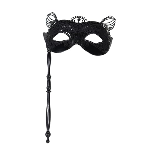 CeaBulo Elegante Handheld Pfauen Spitzenmaske Für Maskerades Themenpartys Tragbares Komfortables Design Mit Abnehmbarem Stab Leichter Fleischfresser Gesichtsmaske von CeaBulo