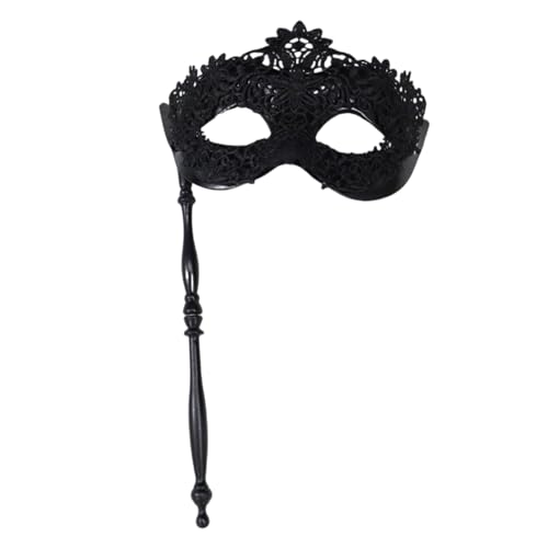 CeaBulo Elegante Handheld Pfauen Spitzenmaske Für Maskerades Themenpartys Tragbares Komfortables Design Mit Abnehmbarem Stab Leichter Fleischfresser Gesichtsmaske von CeaBulo