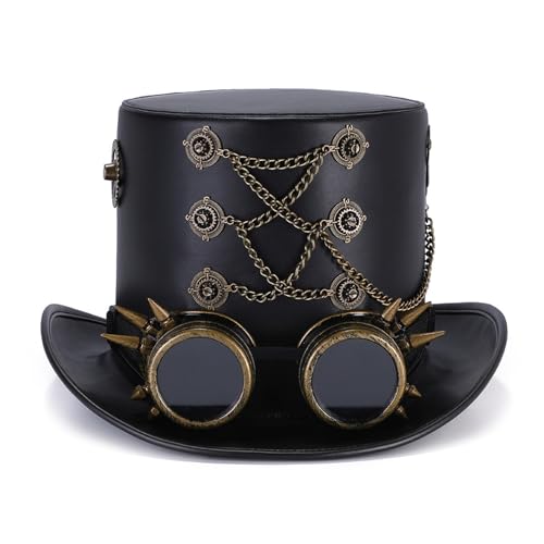 CeaBulo Punk Kostümhut Für Cosplay Und Unterhaltung PU Leder Kostüm Kopfbedeckung Für Urlaub Bequeme Kleidung CeaBulo Punk Kostümhut Für Cosplay Und Unterhaltung PU Leder Kostüm Kopfbedeckung Für Urlaub Bequeme Kleidung von CeaBulo