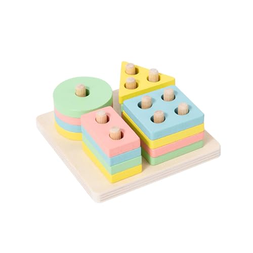 CeaBulo Formen Puzzlespielzeug Holzsortierung Und Stapel Spielzeugsäulen Blöcke Formen Passendes Spielzeug Early Education Toy von CeaBulo
