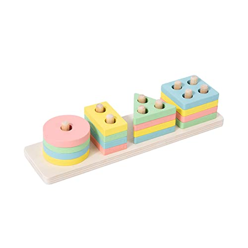CeaBulo Formen Puzzlespielzeug Holzsortierung Und Stapel Spielzeugsäulen Blöcke Formen Passendes Spielzeug Early Education Toy von CeaBulo
