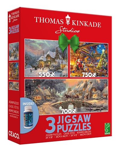 Ceaco - 3 in 1 Multipack - Thomas Kinkade - Urlaub - (1) 550 Teile, (1) 750 Teile, (1) 700 Teile Puzzle von Ceaco