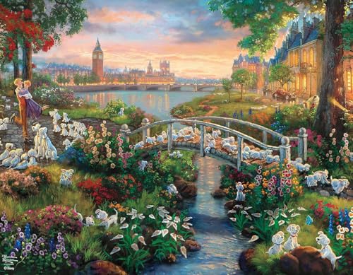 Ceaco - 4-in-1 Multipack – Thomas Kinkade – Disney Dreams Collection – Donald & Daisy Duck, 101 Dalmatiner, Mickey, Minnie & Pluto & The Little Mermaid – (4) 500 Teile Puzzles von Ceaco