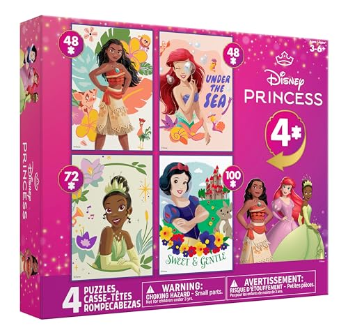 Ceaco - 4 x 1 Multipack – Disney – Prinzessin – Mehrteiliges Puzzle – herausforderndes Puzzle, perfekt für Spielabende – Fertige Größe variiert von Ceaco