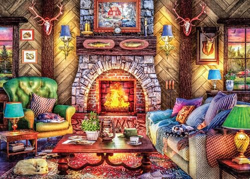 Ceaco - Dominic Davison - Cozy Country Lodge - 1000 Teile Puzzle für Erwachsene - Herausforderndes Puzzle perfekt für Spieleabende - Fertige Größe ist 26,5 x 19 cm von Ceaco
