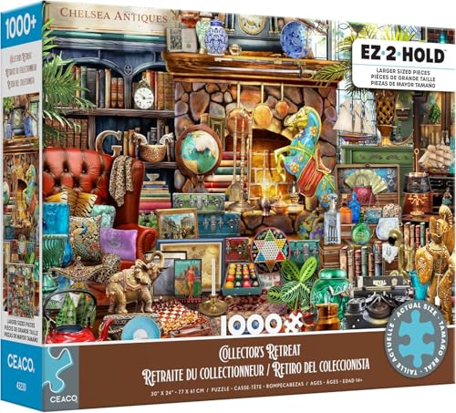 Ceaco - EZ2Hold - Collector's Retreat - 1000 Teile Puzzle für Erwachsene - Herausforderndes Puzzle perfekt für Spieleabende - Fertige Größe ist 30 x 24 von Ceaco