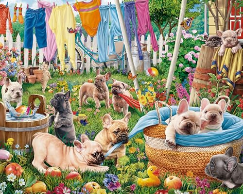 Ceaco - Frenchie's at Play – 1000 übergroßes Puzzle von Ceaco