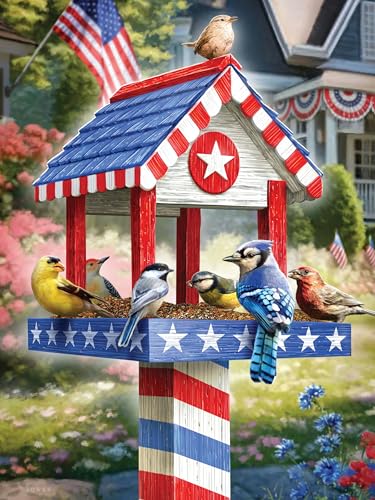 Ceaco Larry Jones – Patriotisches Vogelhaus – großes Puzzle, herausforderndes Puzzle, perfekt für Spieleabende – Fertige Größe ist 61 x 45 cm Ceaco Larry Jones – Patriotisches Vogelhaus – großes Puzzle, herausforderndes Puzzle, perfekt für Spieleabende – Fertige Größe ist 61 x 45 cm von Ceaco