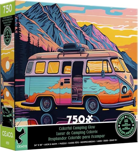 Ceaco - Leuchtet im Dunkeln, buntes Camping-Puzzle, 750 Teile von Ceaco