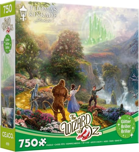 Ceaco Thomas Kinkade – Der Zauberer von Oz – Dorothy entdeckt Smaragdstadt – 750-teiliges Glitzer-Puzzle von Ceaco