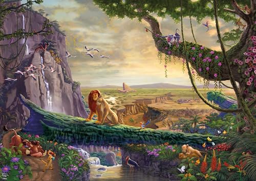 Ceaco Thomas Kinkade – Disney – Der König der Löwen – Return to Pride Rock – Großes Puzzle für Erwachsene – Herausforderndes Puzzle perfekt für Spieleabende – Fertige Größe ist 21,25 x 15,00 cm von Ceaco