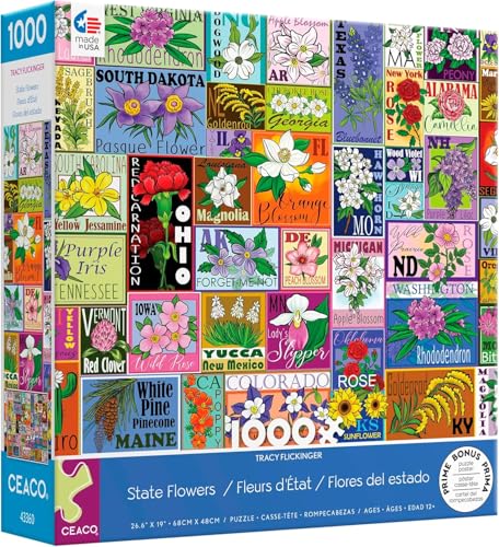Ceaco - Tracy Flickinger - State Flowers - Puzzle mit 1000 Teilen von Ceaco
