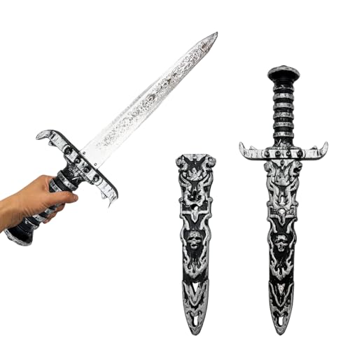 Ceeyoll 2 Stück Dolch Kunststoff, Dolch Piratenschwert，Piratensäbel Requisite，Piratenschwert Aus Kunststoff，Für Piratenkostüm Zubehör, Piratenparty Requisiten. von Ceeyoll