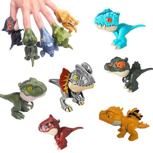 Ceeyoll 6 StüCk Dinosaurier Spielzeug Dino Biss Finger Kleine Dinosaurier Figuren Interaktives Fingerspielzeug Für Kinder Jungen Und Mädchen von Ceeyoll