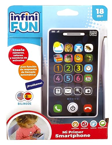 Cefa Toys 00975 INFINIFUN Animales Mein erstes Infinyfun Smartphone, lehrreich, taktil, zweisprachig, geeignet für Kinder ab 12 Monaten von Cefa Toys