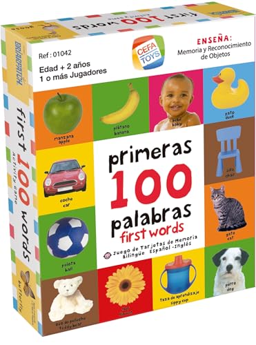 Cefa Toys 01041 Zweisprachiges Aktivitätsspiel, Spanisch-Englisch, Meine ersten 100 Wörter, bunt von Cefa Toys