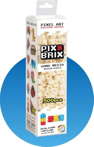 Cefa Toys 57010 PIX Brix Pixel, Art-Set, 500 Stück, Weiß, mittelgroß von Cefa Toys