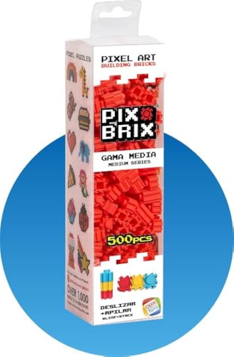 Cefa Toys -57002 PIX BRIX Pixel Art Set mit 500 Teilen, rot, mittlere Reichweite, Farbe Rot (57002) von Cefa Toys