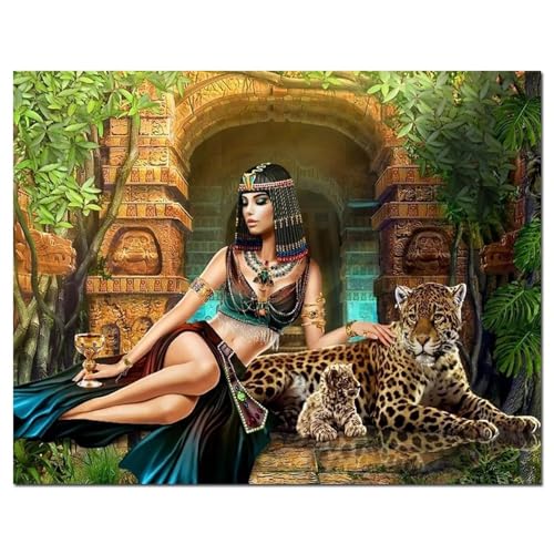 Ägyptische Frau Leopard - Puzzles für Erwachsene,Puzzle 1500 Teile, Puzzle 87x57cm, DIY-Puzzles für Heimdekoration, Familienpuzzle für Erwachsene und Kinder Ägyptische Frau Leopard - Puzzles für Erwachsene,Puzzle 1500 Teile, Puzzle 87x57cm, DIY-Puzzles für Heimdekoration, Familienpuzzle für Erwachsene und Kinder von Cekog