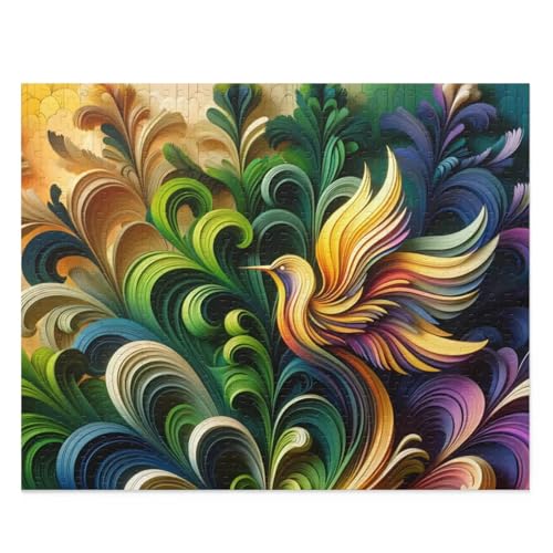 Abstrakte Blumenvögel - Puzzles für Erwachsene,Puzzle 1000 Teile, Puzzle 50x75 cm DIY - Puzzles für Heimdekoration, Familienpuzzle für Erwachsene und Kinder von Cekog
