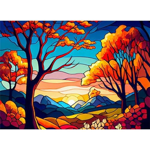 Abstrakte Landschaft - Puzzles für Erwachsene,Puzzle 120 Teile, Puzzle 25x20 cm DIY - Puzzles für Heimdekoration, Familienpuzzle für Erwachsene und Kinder von Cekog