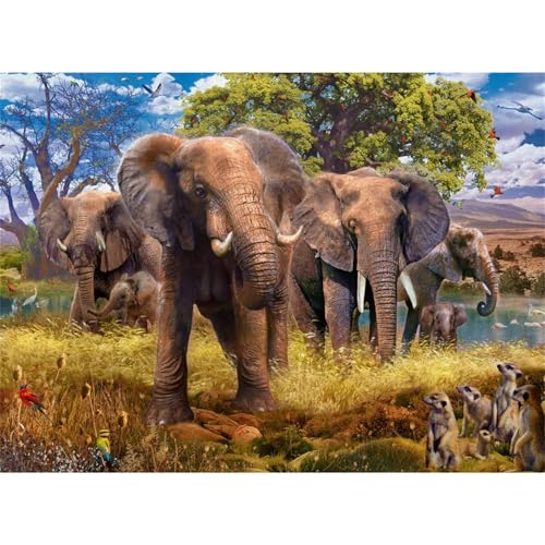 Afrikanische Elefantentiere - Puzzles für Erwachsene,Puzzle 1500 Teile, Puzzle 87x57 cm DIY - Puzzles für Heimdekoration, Familienpuzzle für Erwachsene und Kinder Afrikanische Elefantentiere - Puzzles für Erwachsene,Puzzle 1500 Teile, Puzzle 87x57 cm DIY - Puzzles für Heimdekoration, Familienpuzzle für Erwachsene und Kinder von Cekog