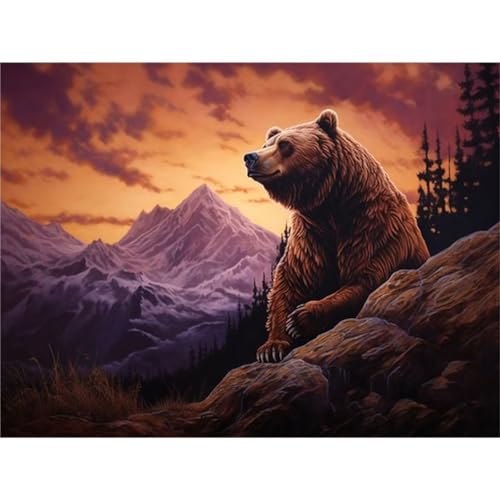 Alpenbraunbär - Puzzles für Erwachsene,Puzzle 500 Teile, Puzzle 38x52 cm DIY - Puzzles für Heimdekoration, Familienpuzzle für Erwachsene und Kinder von Cekog