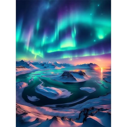 Aurora-Seelandschaft - Puzzles für Erwachsene,Puzzle 1000 Teile, Puzzle 50x75cm, DIY-Puzzles für Heimdekoration, Familienpuzzle für Erwachsene und Kinder von Cekog