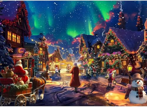 Aurora Weihnachtsnacht - Puzzles für Erwachsene,Puzzle 1200 Teile, Puzzle 50x75 cm DIY - Puzzles für Heimdekoration, Familienpuzzle für Erwachsene und Kinder von Cekog