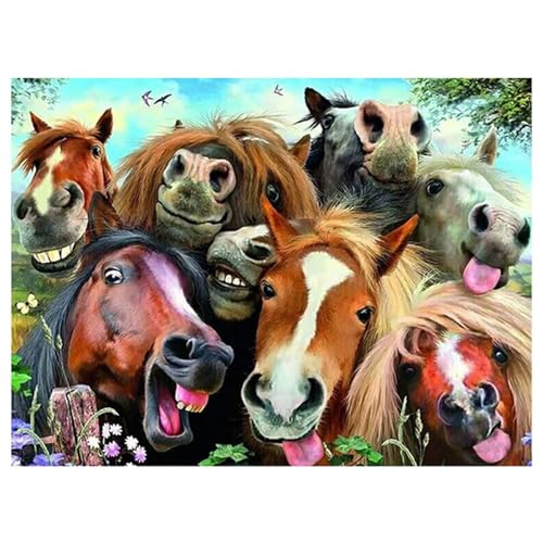 Bauernhoftiere Pferd - Puzzles für Erwachsene,Puzzle 1000 Teile, Puzzle 50x75 cm DIY - Puzzles für Heimdekoration, Familienpuzzle für Erwachsene und Kinder von Cekog