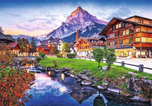 Bed & Breakfast-Landschaft - Puzzles für Erwachsene,Puzzle 300 Teile, Puzzle 40x28 cm DIY - Puzzles für Heimdekoration, Familienpuzzle für Erwachsene und Kinder von Cekog