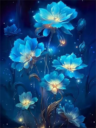 Blaue Blumen - Puzzles für Erwachsene,Puzzle 300 Teile, Puzzle 40x28 cm DIY - Puzzles für Heimdekoration, Familienpuzzle für Erwachsene und Kinder von Cekog